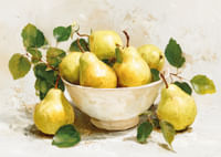 Des poires séduisantes dans un joli bol créent une atmosphère paisible-3