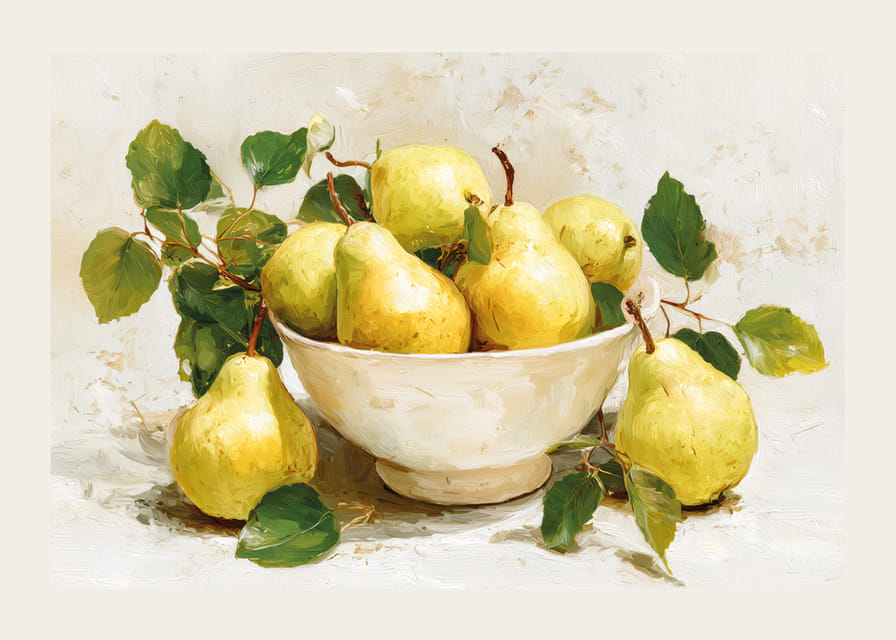 Seductive pears in a beautiful bowl create a peaceful atmosphere-12