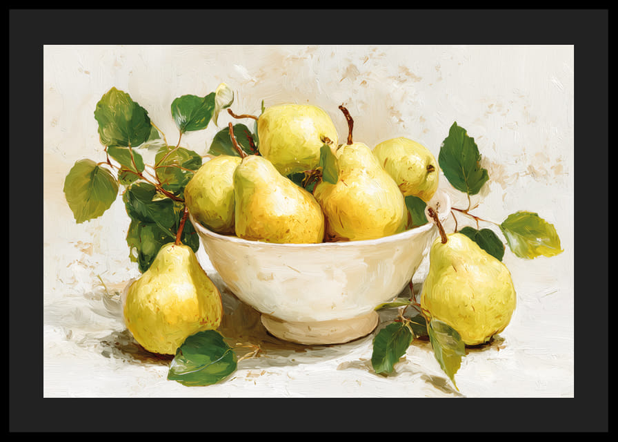 Seductive pears in a beautiful bowl create a peaceful atmosphere-12