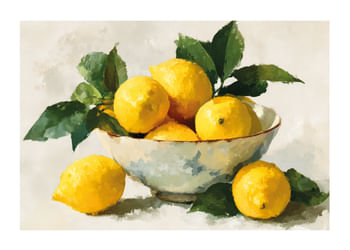 Poster Still Life Bowl With Lemon No2