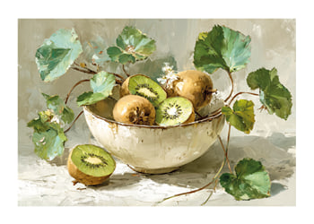 Affiche Still Life Bowl With Kiwi No2
