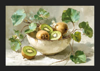 En skål med kiwis och löv ger en harmonisk och fräsch känsla-5