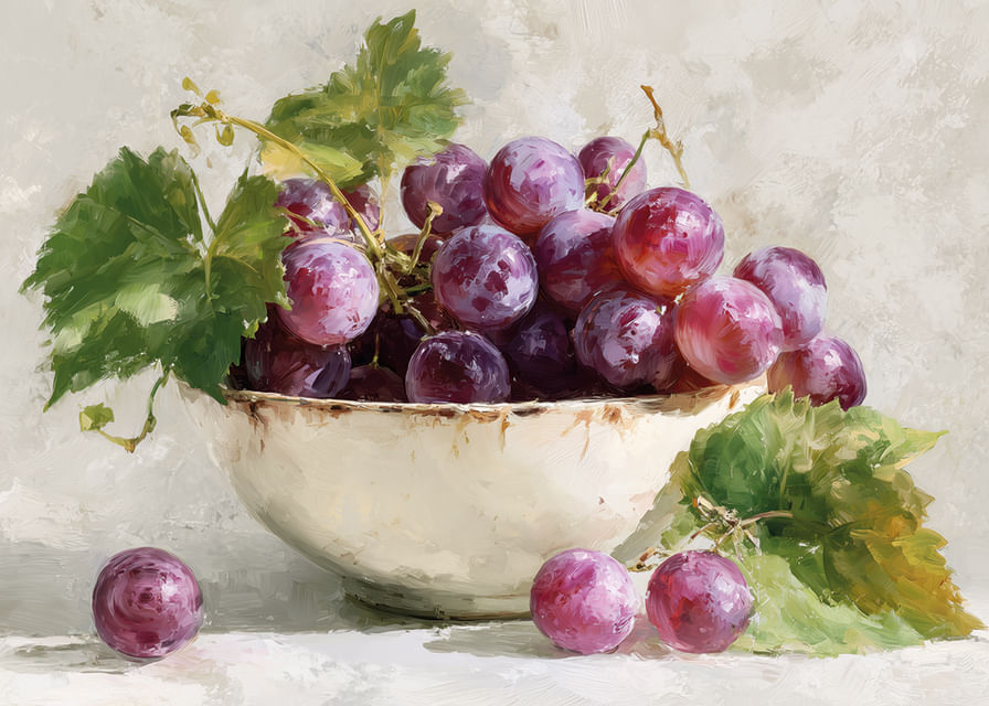 Des raisins juteux dans un bol égayent n'importe quelle pièce-12