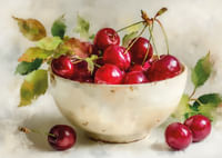 Bol de cerises mûres en parfaite harmonie-3