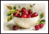 Bol de cerises mûres en parfaite harmonie-0