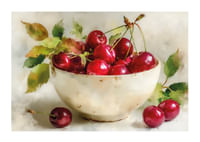 Bol de cerises mûres en parfaite harmonie-1