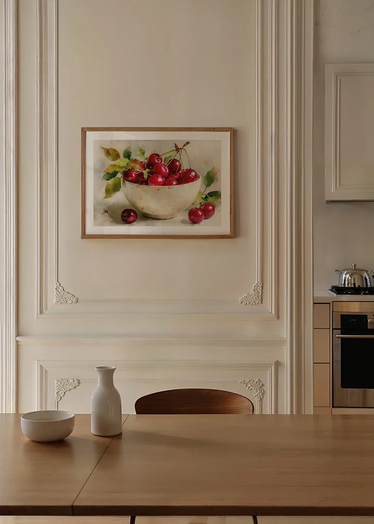 Bowl of ripe cherries in beautiful harmony-12