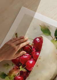 Bol de cerises mûres en parfaite harmonie-5