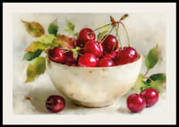 Bowl of ripe cherries in beautiful harmony-2