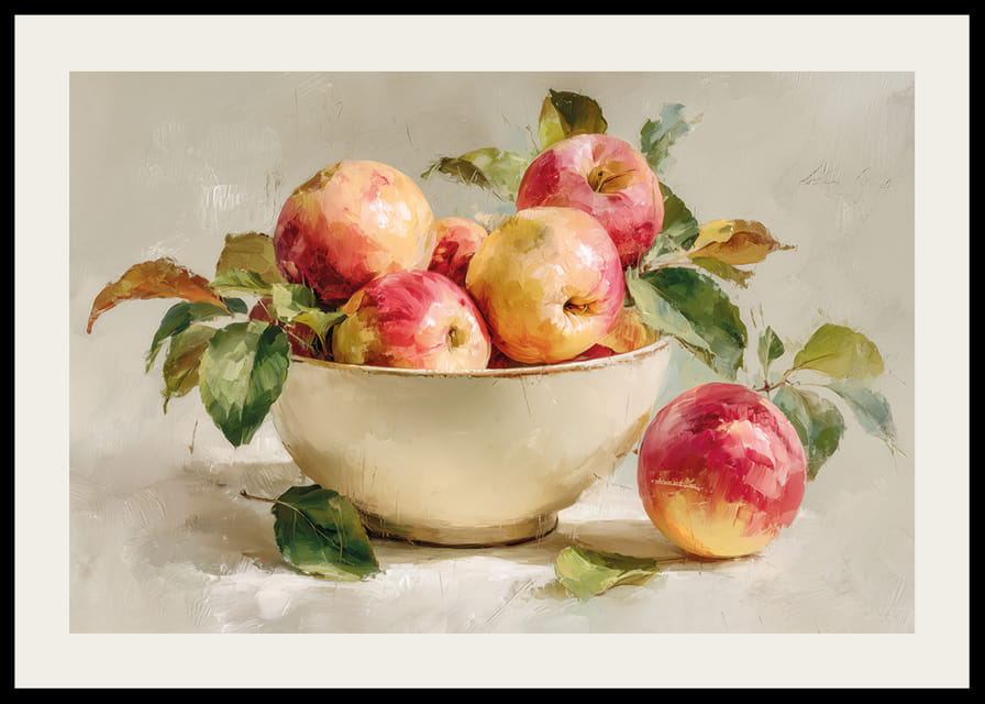 Colorful apples fill a bowl with autumnal charm-12