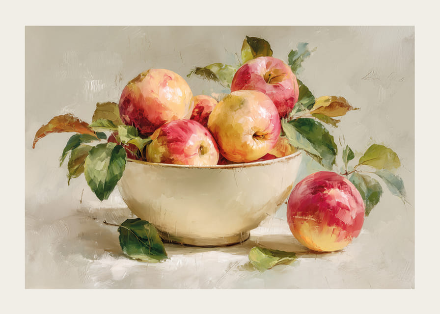 Colorful apples fill a bowl with autumnal charm-12