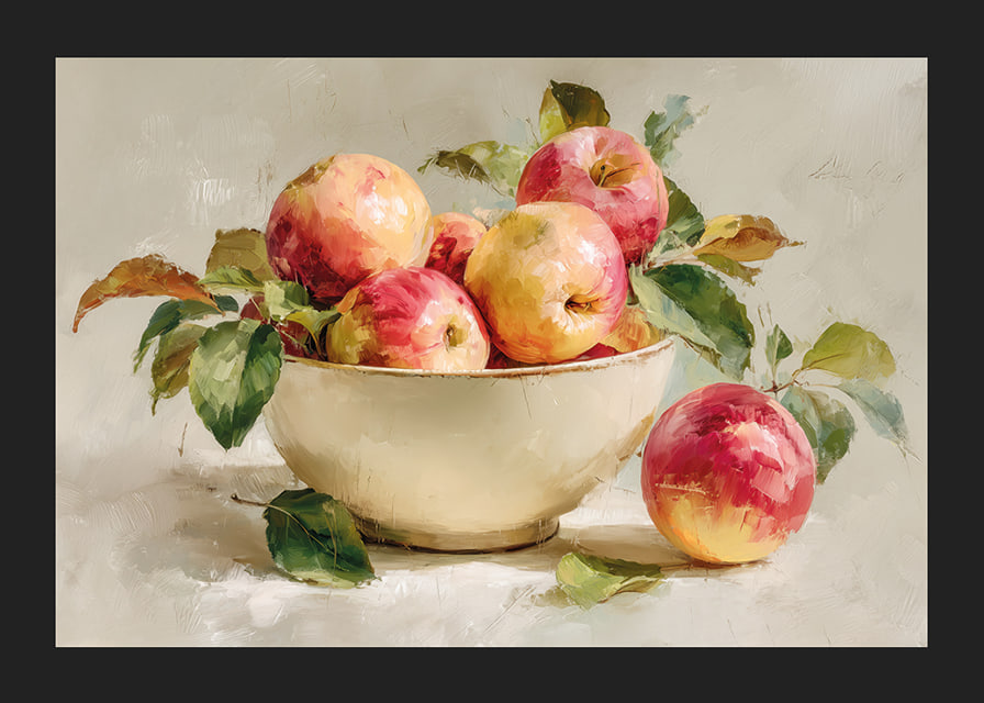 Kleurrijke appels vullen een kom met herfstachtige charme-12
