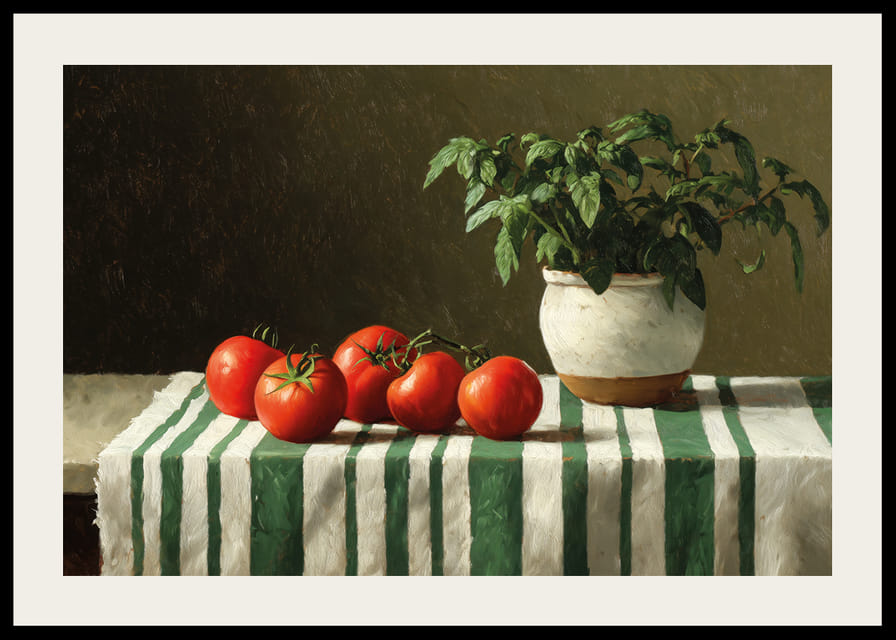 Fresh tomatoes and greenery in peaceful harmony-12