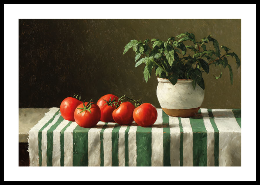 Tomates fraîches et verdure en harmonie paisible-12