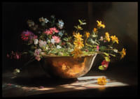 Des fleurs ensoleillées dans un bol répandent une beauté colorée-2