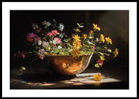 Sunlit flowers in a bowl spread colorful beauty-0