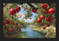 Frodiga granatäpplen vid en glittrande flod-5