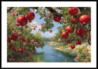 Grenadiers luxuriants au bord d'une rivière scintillante-0