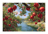 Lush pomegranates by a sparkling river-1