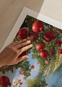 Lush pomegranates by a sparkling river-9