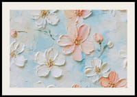 Delikata blommor svävar mot en ljusblå bakgrund-2