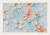 Delikata blommor svävar mot en ljusblå bakgrund-3