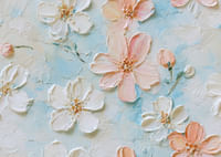 Smalki ziedi peld uz gaiši zila fona-3