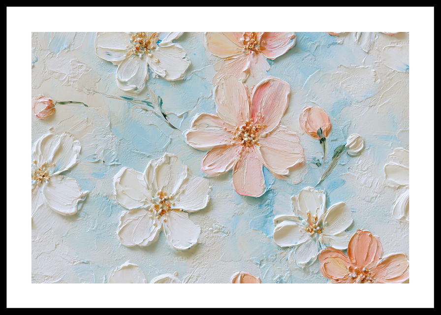 Smalki ziedi peld uz gaiši zila fona-12