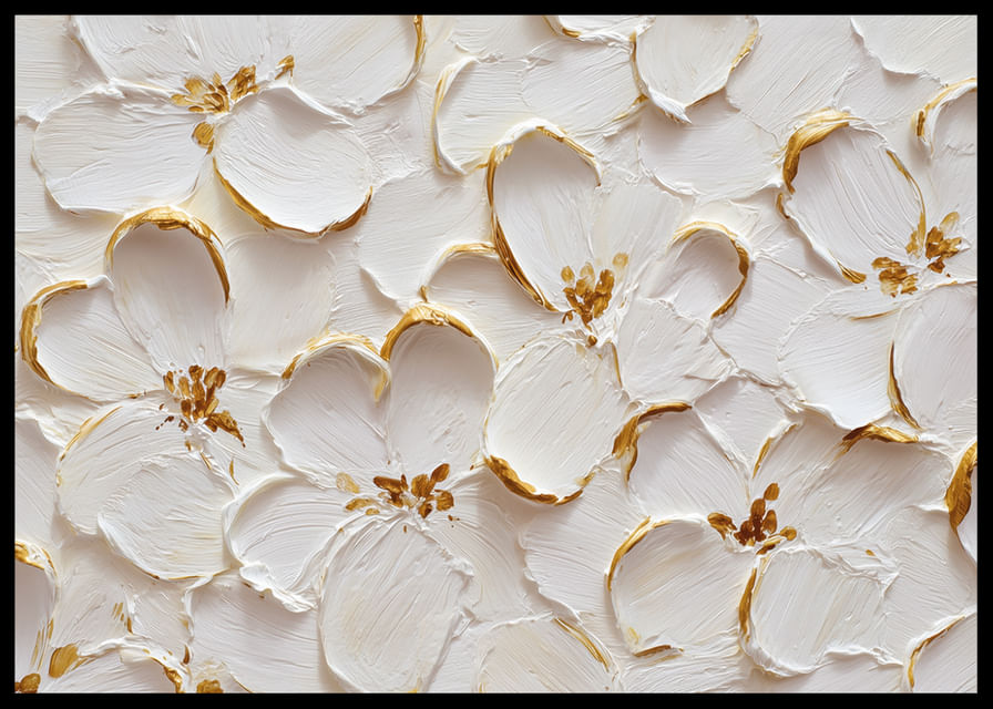 De magnifiques fleurs aux accents dorés créent une impression d'élégance intemporelle.-12