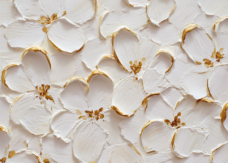 De magnifiques fleurs aux accents dorés créent une impression d'élégance intemporelle.-12