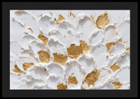 Golden flowers dance on a white textured canvas-4