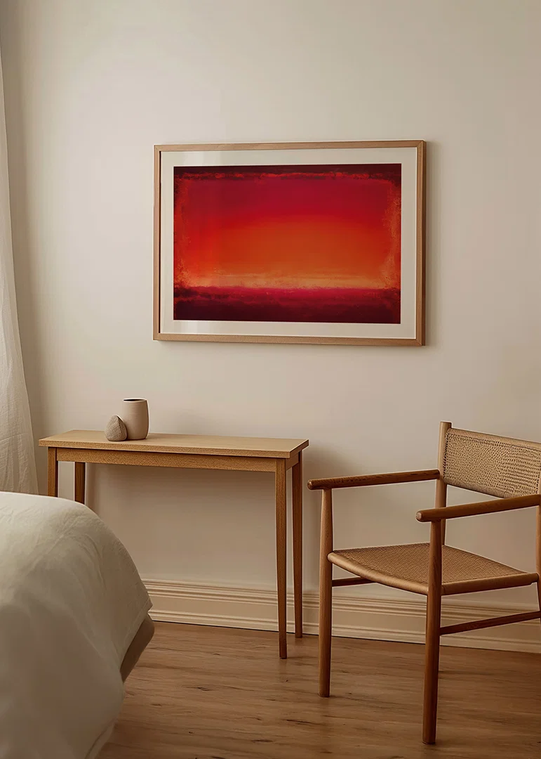 Glödande rött och orange sprider värme och energi i rummet-12