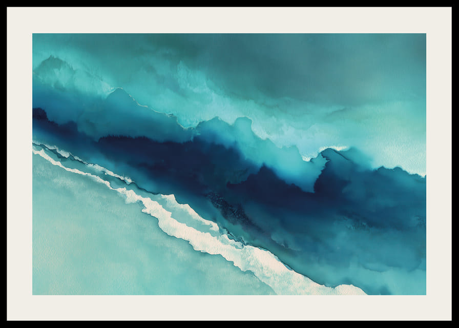 Drömlikt havsmotiv med mjuka, turkosa nyanser-12