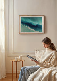 Motif marin onirique aux douces teintes turquoise-4