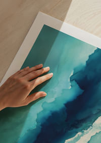 Motif marin onirique aux douces teintes turquoise-5