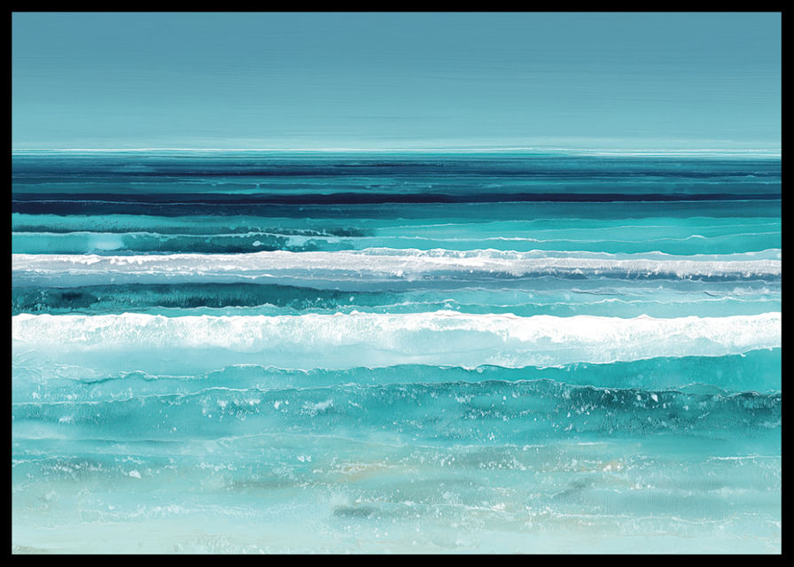 Le calme de la mer se répand en douces nuances de bleu.-12