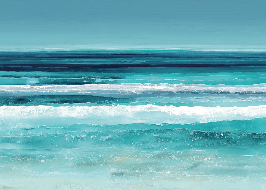 Le calme de la mer se répand en douces nuances de bleu.-12