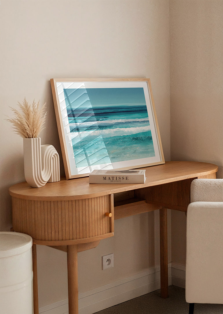 The calm of the sea spreads in soft blue tones-12
