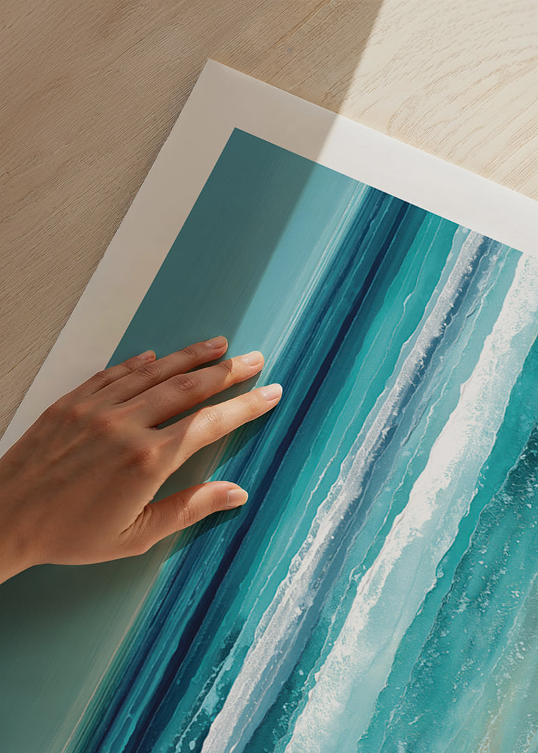 The calm of the sea spreads in soft blue tones-12