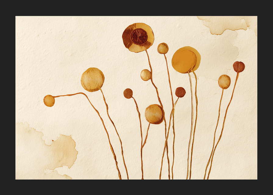 Elegant brown flowers dance against a warm background-12