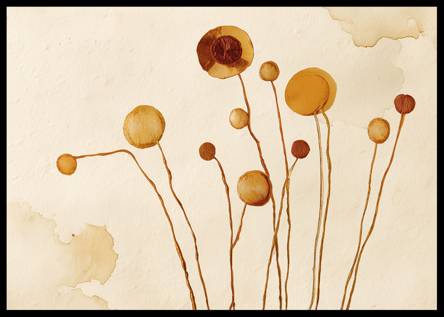 Elegante bruine bloemen dansen tegen een warme achtergrond-12