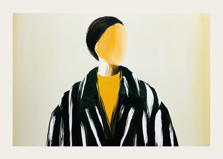 Artistic portrait with bold stripes and minimalism-12