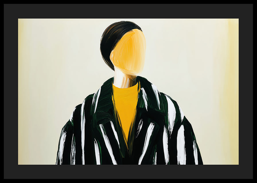 Artistic portrait with bold stripes and minimalism-12
