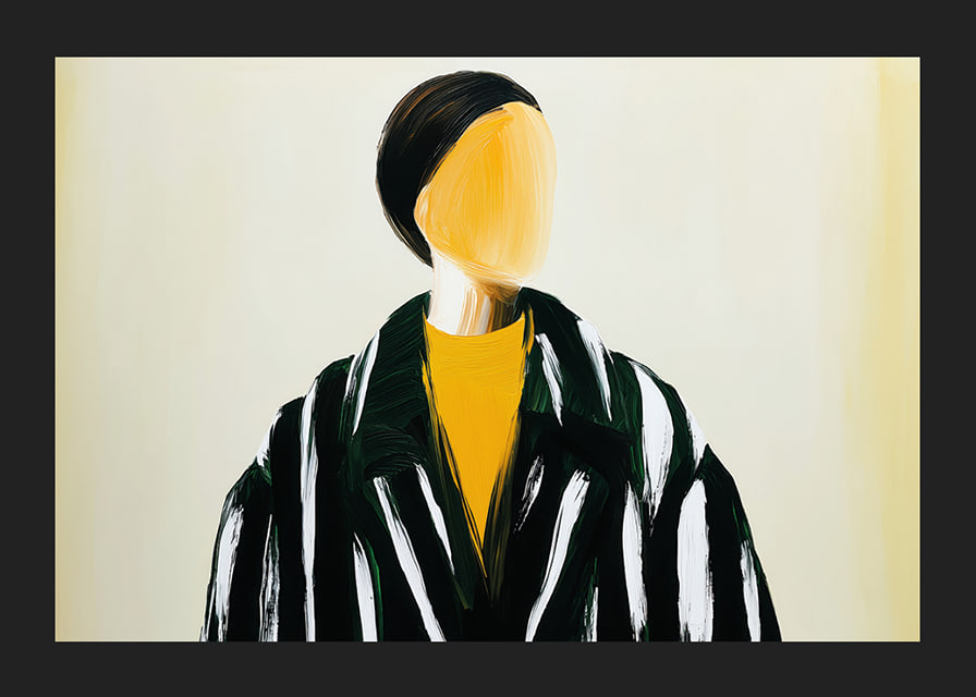 Artistic portrait with bold stripes and minimalism-12