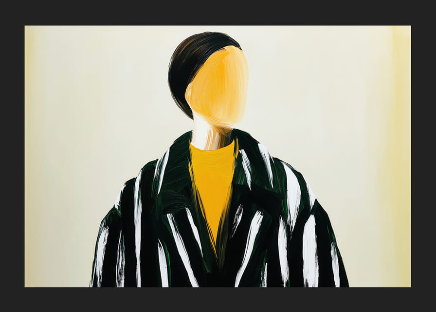 Artistiek portret met opvallende strepen en minimalisme-12