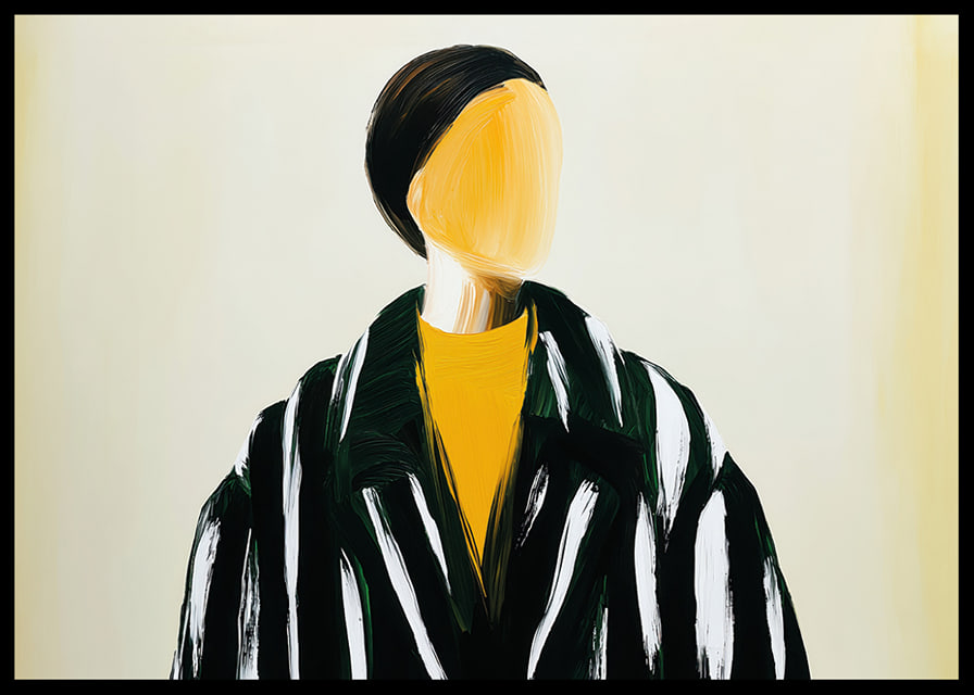 Artistic portrait with bold stripes and minimalism-12