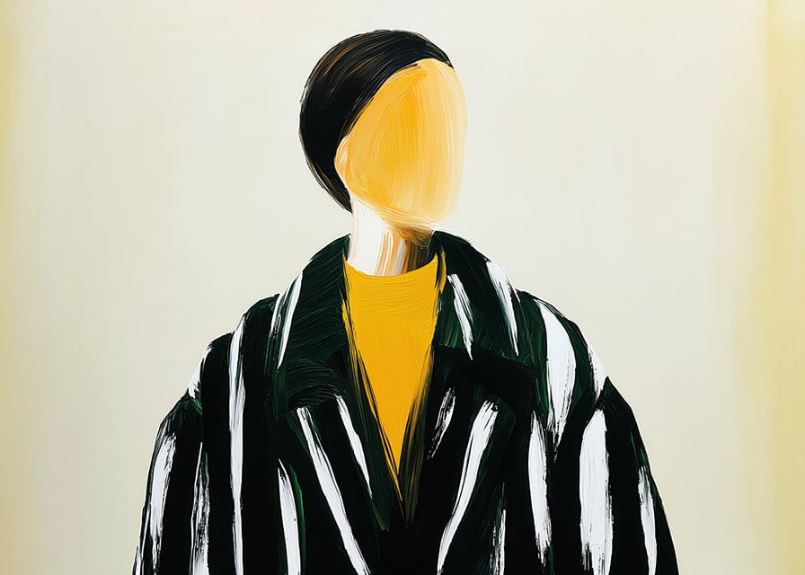 Artistic portrait with bold stripes and minimalism-12