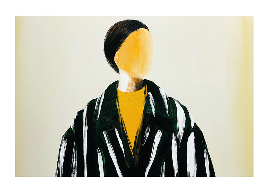 Artistic portrait with bold stripes and minimalism-12