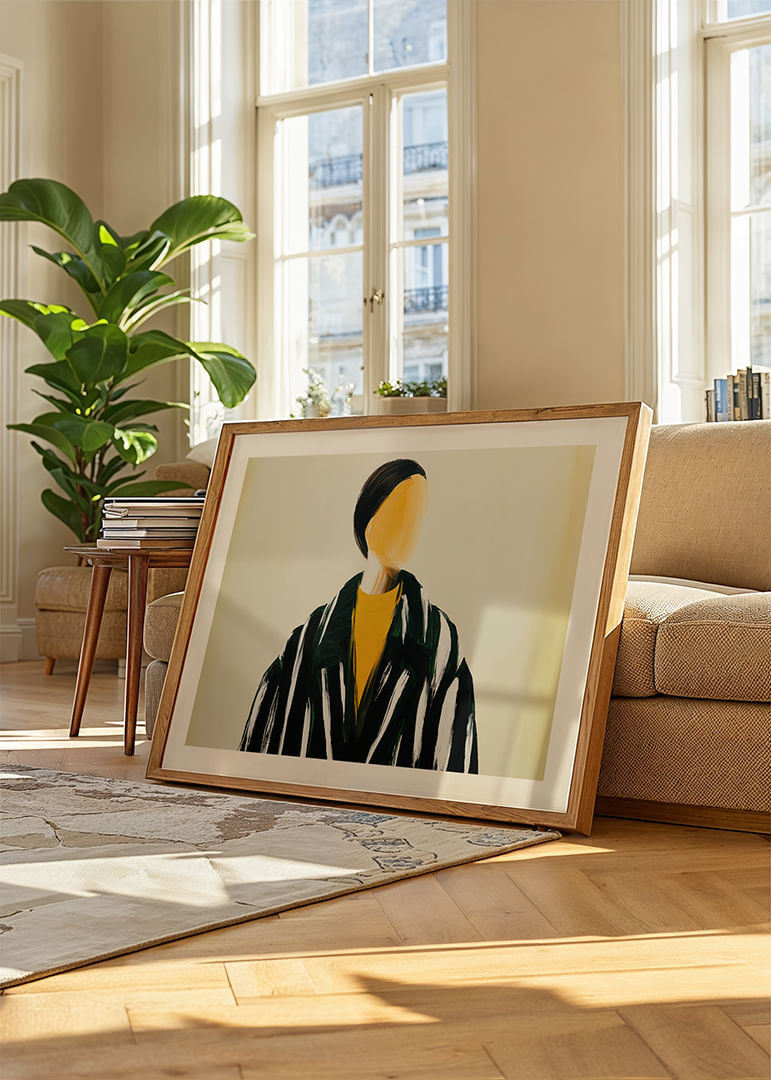 Artistiek portret met opvallende strepen en minimalisme-12