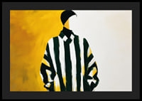 Affiche élégante avec silhouette graphique en jaune, noir et blanc-4